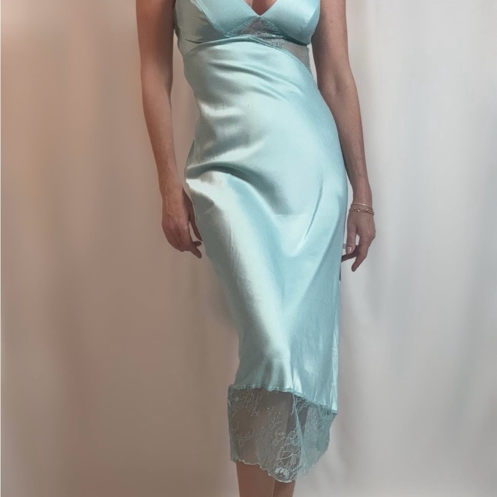Urban Outfitters Light Blue Lace Trim Dress